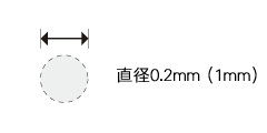 直径0.2mmの円