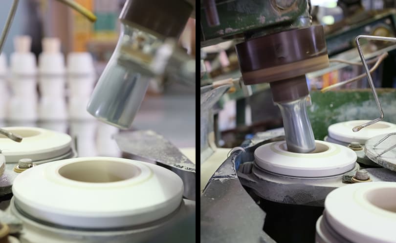 オリジナルマグカップ成形工程、加工