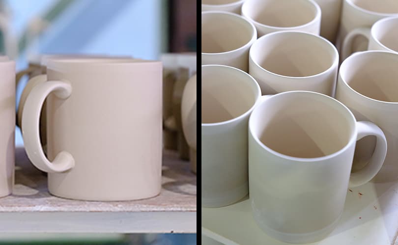 オリジナルマグカップ成形工程、加工